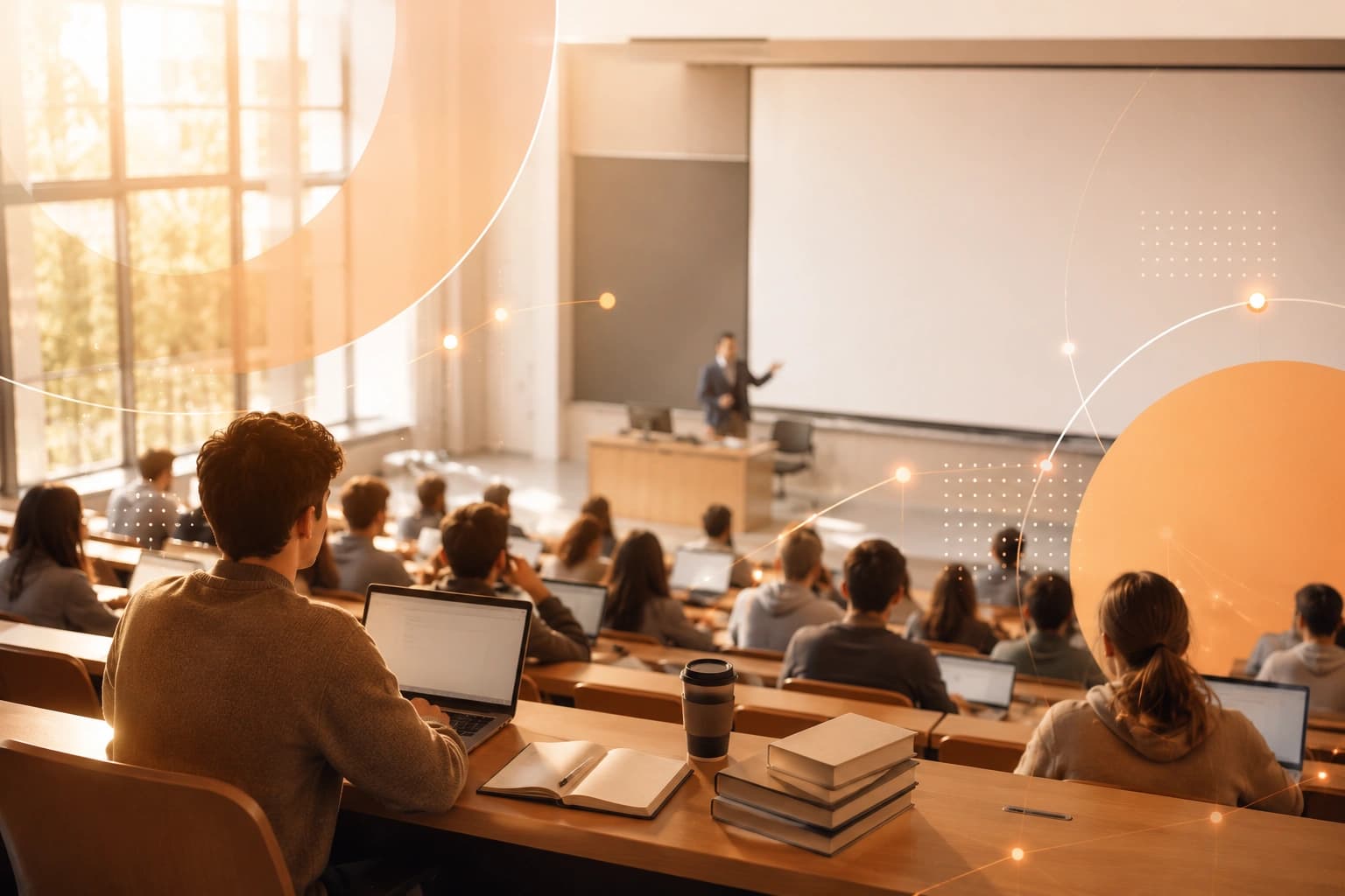 Lecture hall filled with students