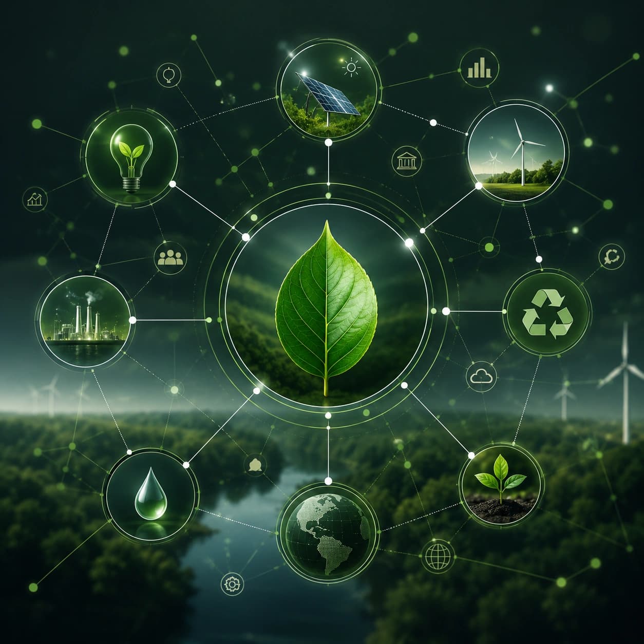 Abstract knowledge graph representing sustainable systems